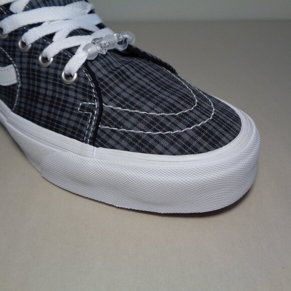 Vans Size 12 M Sk8-Hi TAPERED Black Plaid Canvas Sneakers New Women's Shoes - Picture 5 of 15